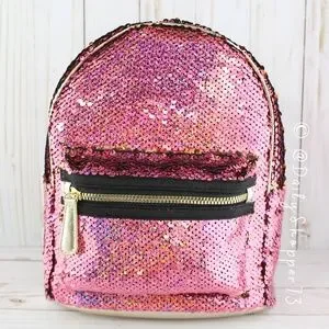 Primark Women\'s Pink / Gold Holographic Reversible Sequin Backpack Biltmore® x Loungefly Pink Sequin Backpack - 304106  main image 3